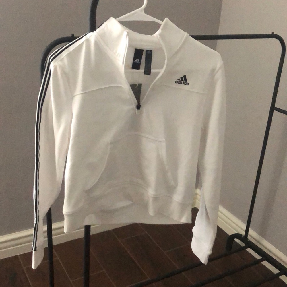 White cropped adidas jacket . Brand new !